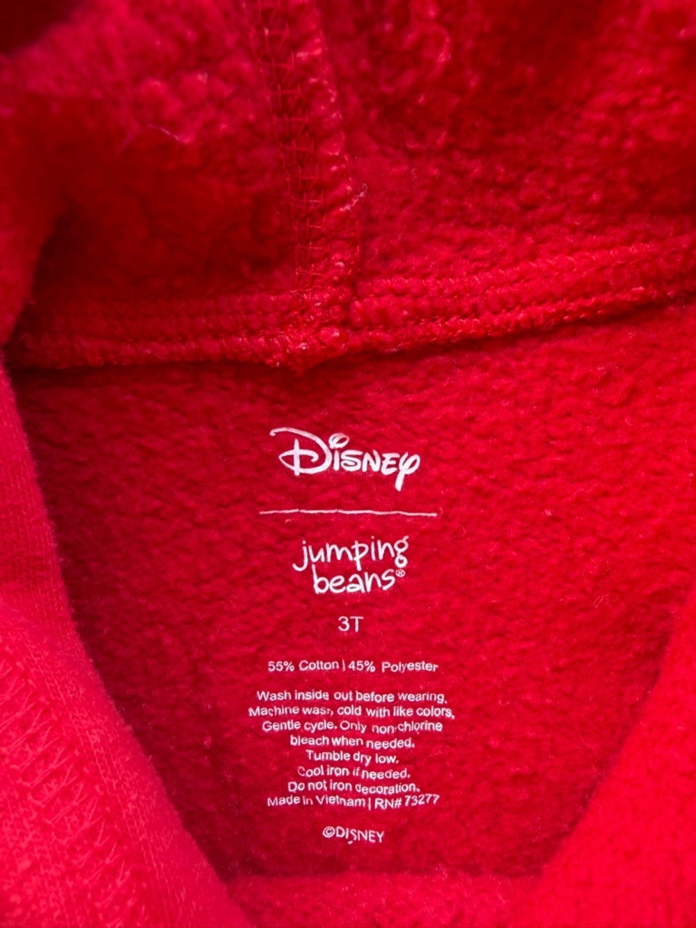 Disney Red Mickey Mouse Hooded Pullover for Kids Size 3T - Picture 5 of 6